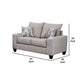 Marlow Loveseat w/ 2 Pillows | Boxy Track Arms | Beige Chenille 61’’ BM341021