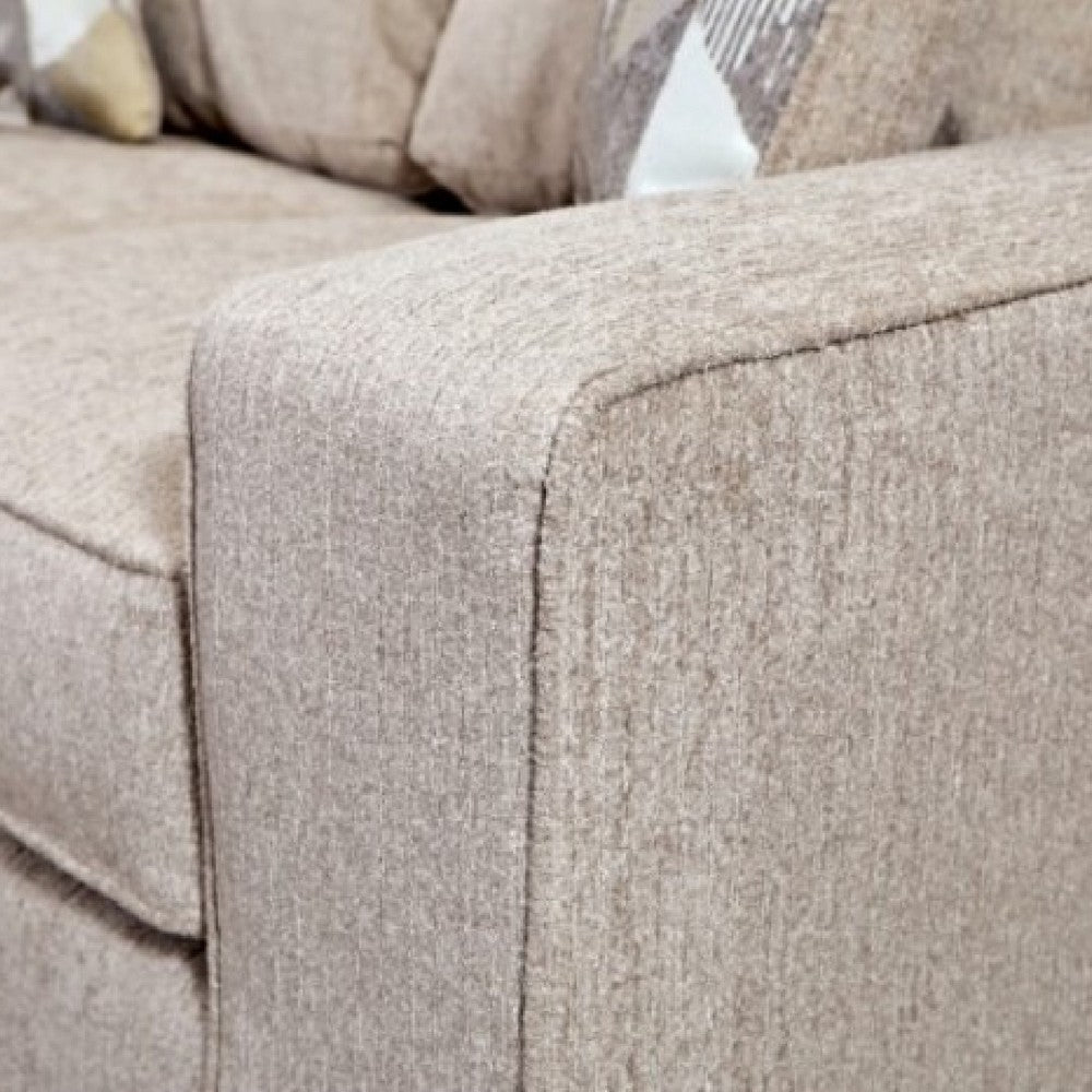 Marlow Sofa w/ 2 Pillows | Boxy Track Arms | Beige Chenille 83’’ BM341022