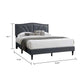 Carie Full Bed | Charcoal Gray Burlap Upholstery | Padded Headboard BM341023