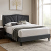 Carie Full Bed | Charcoal Gray Burlap Upholstery | Padded Headboard BM341023