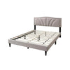 Carie Full Bed | Light Brown Burlap Upholstery | Padded Headboard BM341024