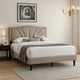 Carie Full Bed | Light Brown Burlap Upholstery | Padded Headboard BM341024