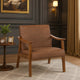 Onile Classic Accent Chair | Brown Faux Leather | Wood | Foam Cushions