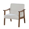 Onile Classic Accent Chair | White Wool Fabric | Wood | Foam Cushions BM341026
