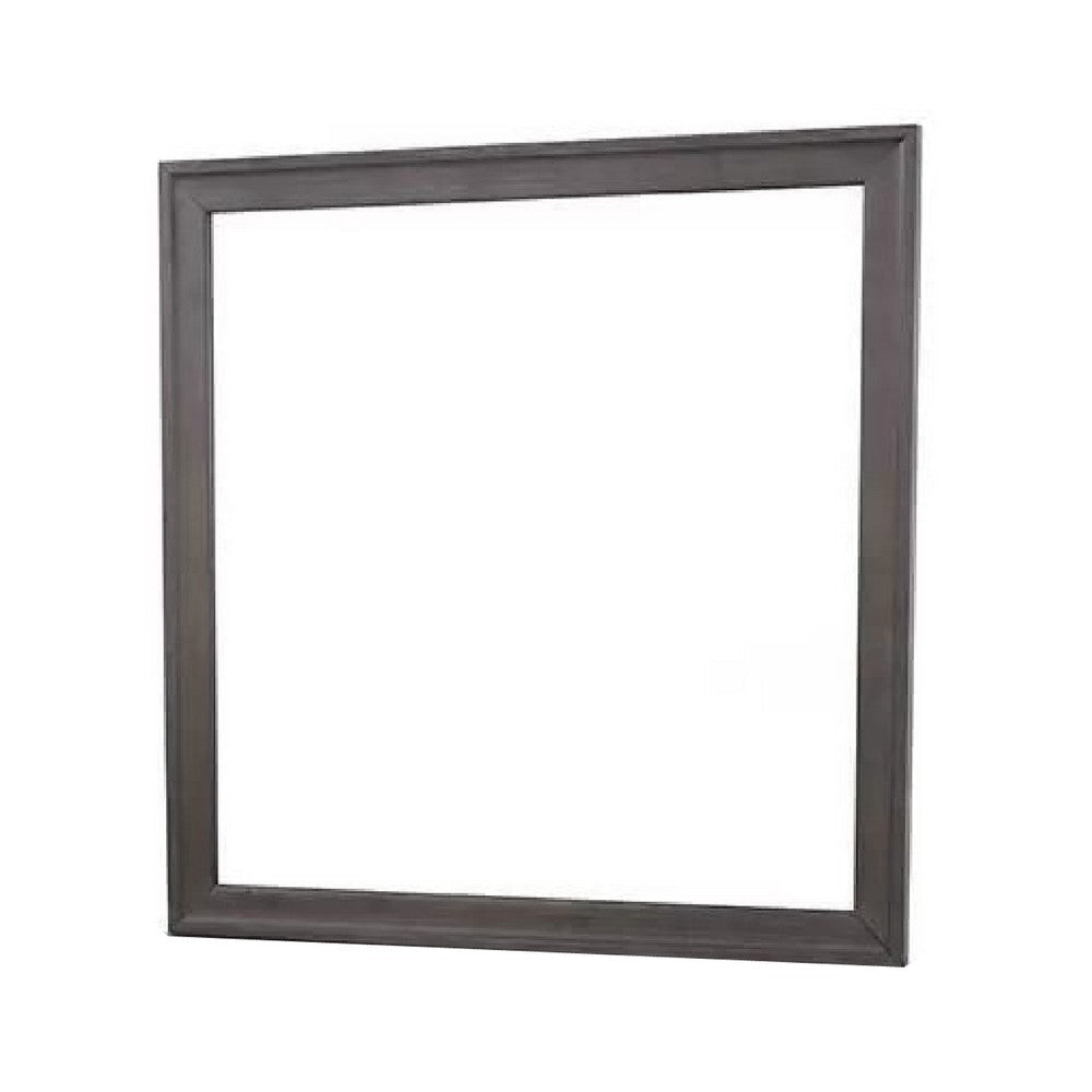 Dresser Mirror | Charcoal Gray Poplar Wood Frame | Square 40’’ BM341028
