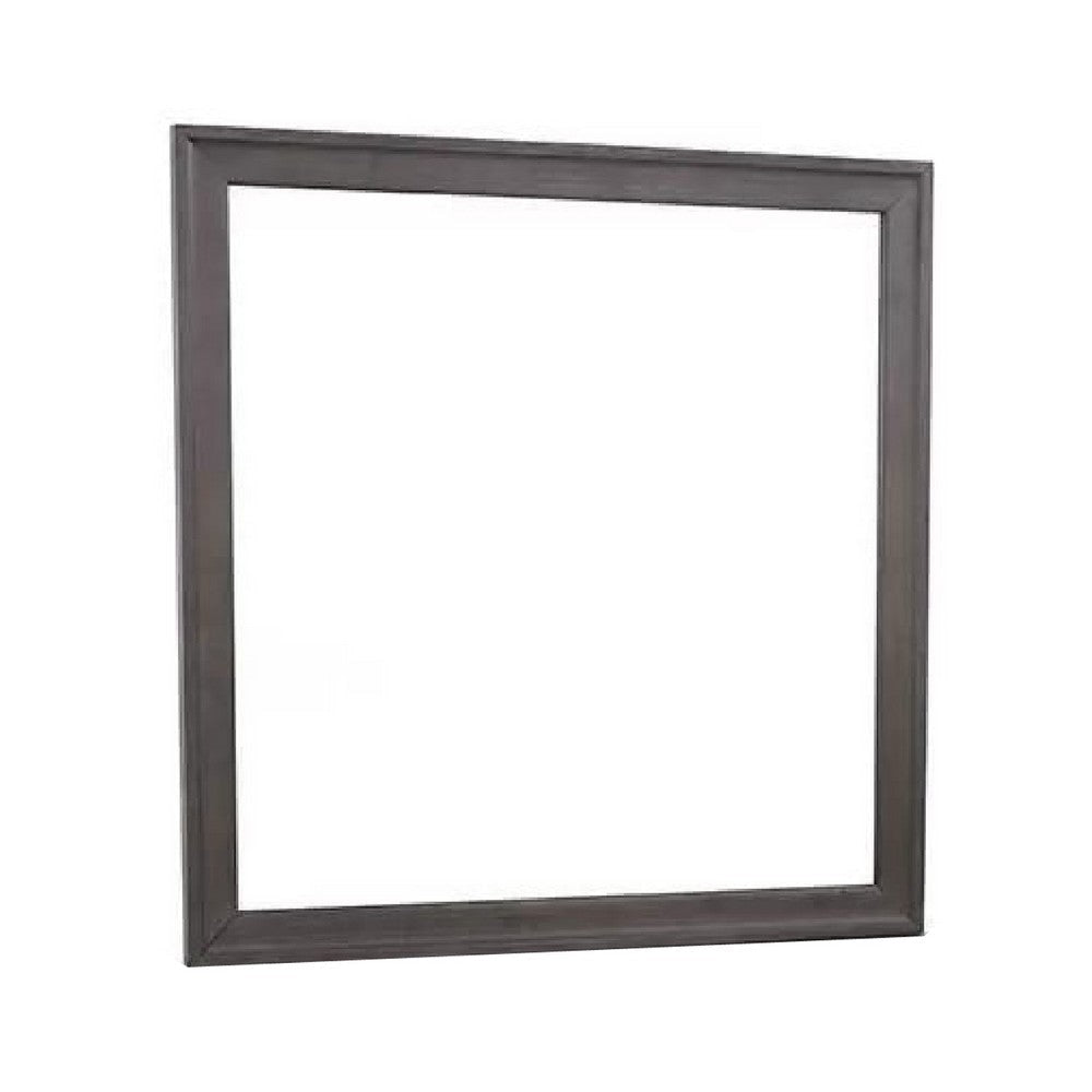 Dresser Mirror | Charcoal Gray Poplar Wood Frame | Square 40’’ BM341028