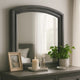 Dresser Mirror | Gray Pine Wood Frame | Farmhouse Carved Details 36x42