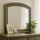 Dresser Mirror | Gray Pine Wood Frame | Farmhouse Carved Details 36x42