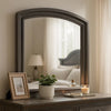 Dresser Mirror | Gray Pine Wood Frame | Farmhouse Carved Details 36x42