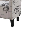 Beua 2pc Accent Chair & Ottoman Set | White & Black Script Print BM341031