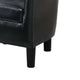 Beua 2pc Accent Chair & Ottoman Set | Black Faux Leather | Foam Cushions BM341032