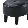 Beua 2pc Accent Chair & Ottoman Set | Black Faux Leather | Foam Cushions BM341032