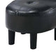 Beua 2pc Accent Chair & Ottoman Set | Black Faux Leather | Foam Cushions BM341032