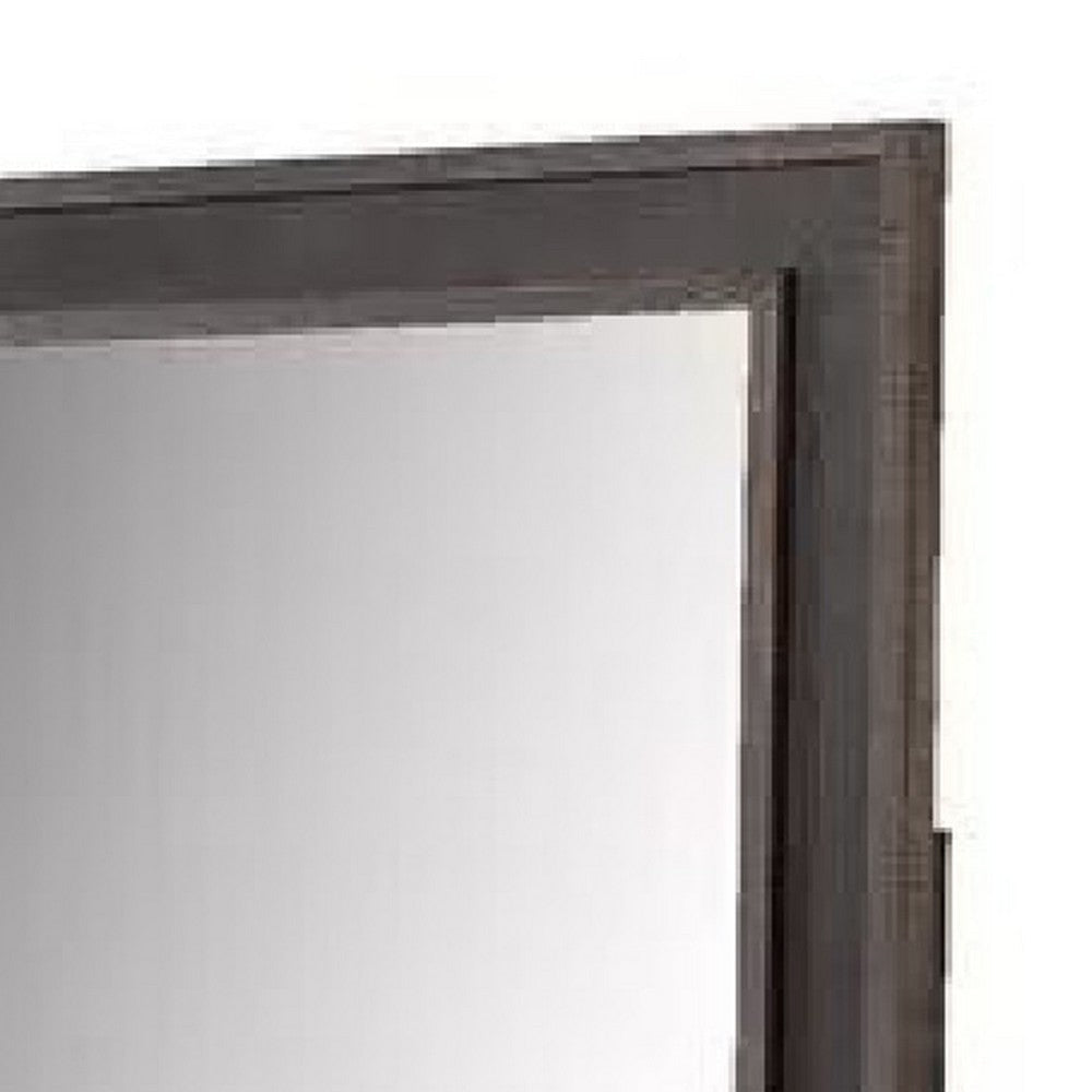 Dresser Mirror | Rustic Brown & Charcoal Gray Wood Frame | 36’’ BM341034