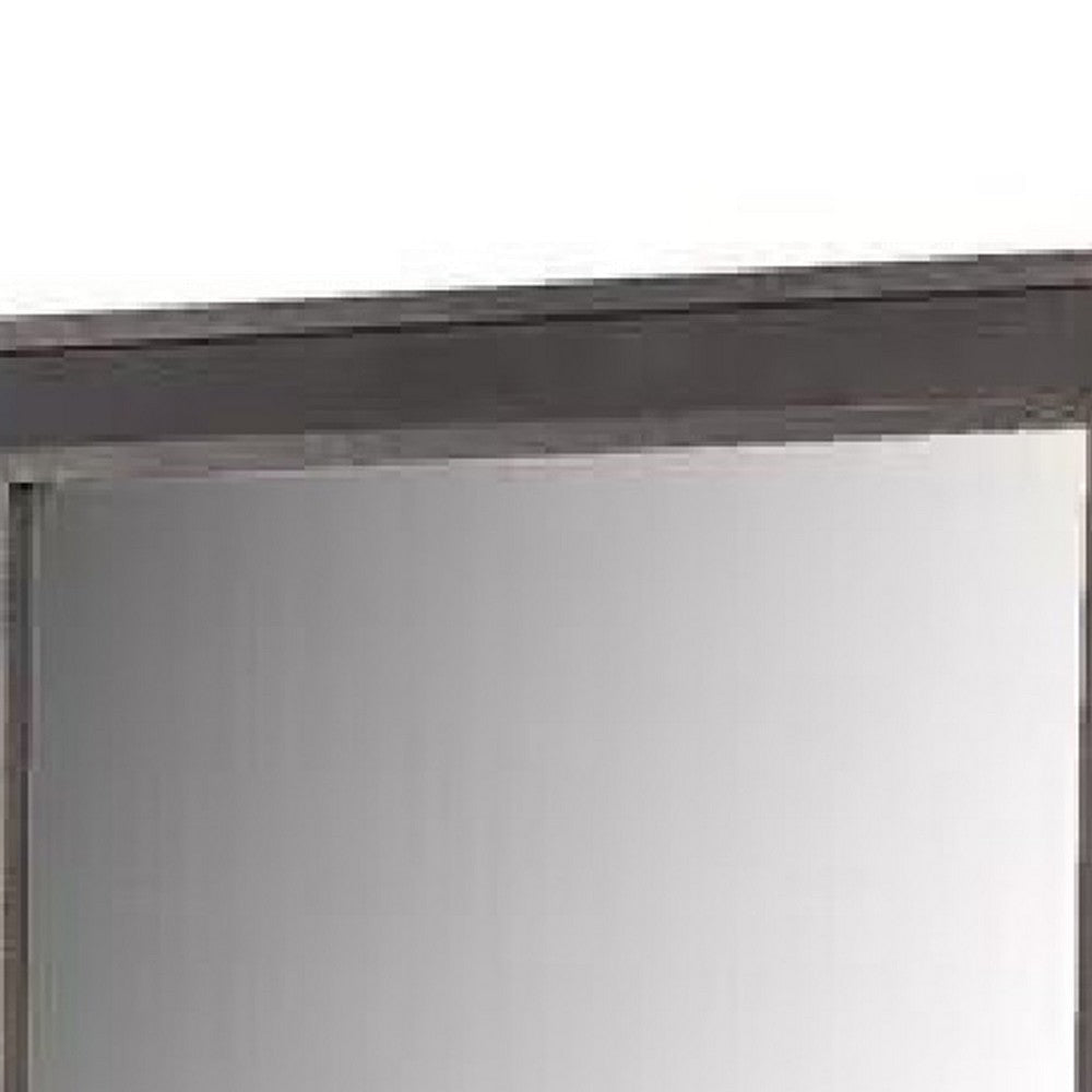 Dresser Mirror | Rustic Brown & Charcoal Gray Wood Frame | 36’’ BM341034