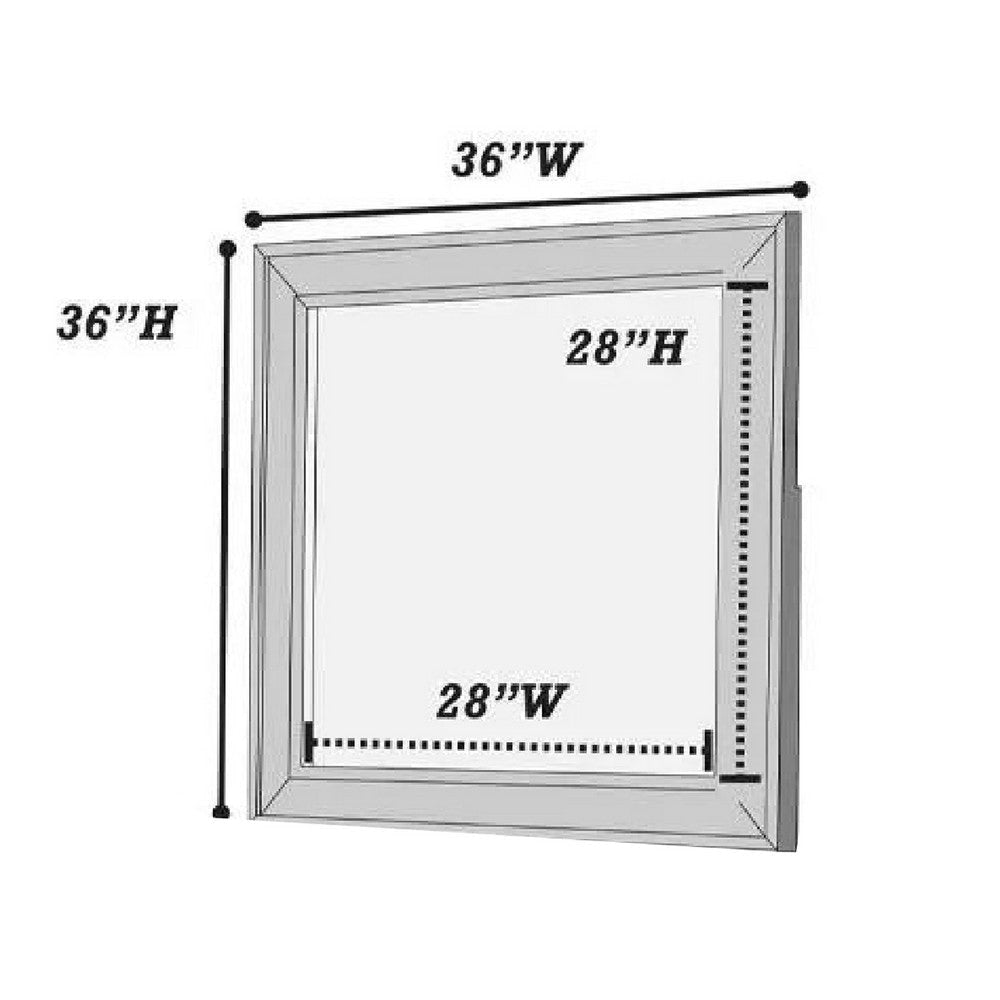 Dresser Mirror | Rustic Brown & Charcoal Gray Wood Frame | 36’’ BM341034