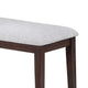 Dining Bench | White Fabric Walnut Brown Rubberwood | 46" Foam Seat