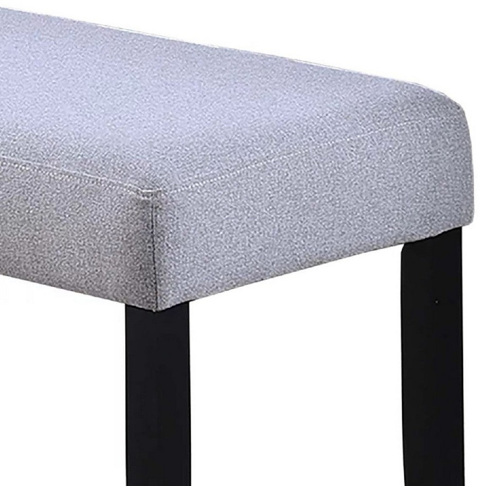 Arun Dining Bench | 41" Charcoal Gray Fabric | Black Rubberwood