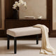 Arun Dining Bench | Beige Fabric | Black Rubberwood | 41" Foam Seat