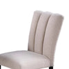 Dining Side Chair Set of 2 | Foam Cushioned Beige Fabric | Black Wood