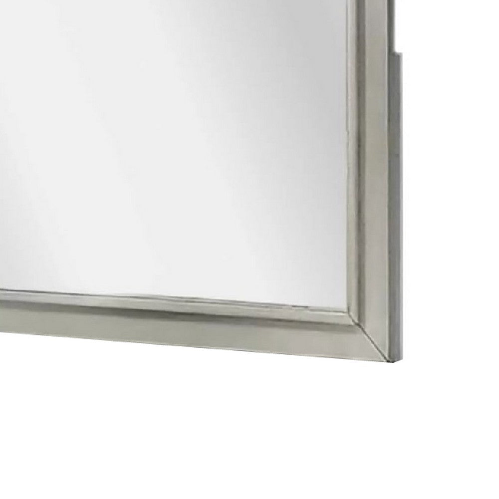 Dresser Mirror | Subtle Antique White Rubberwood | Square 40’’ BM341039