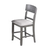 Keyan Counter Height Chair Set of 2 | Foam Gray Fabric Seat | Wood