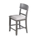 Keyan Counter Height Chair Set of 2 | Foam Gray Fabric Seat | Wood