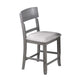 Keyan Counter Height Chair Set of 2 | Foam Gray Fabric Seat | Wood