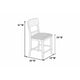Keyan Counter Height Chair, Set of 2, Foam Gray Fabric Seat, Antique White Wood