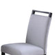 Dining Side Chair Set of 2 | Charcoal Gray Fabric Foam Seat | Black Rubberwood