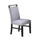 Dining Side Chair Set of 2 | Charcoal Gray Fabric Foam Seat | Black Rubberwood