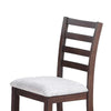 Rosanna Counter Height Chairs Set of 2 | White Fabric Foam Seat | Walnut Brown Wood