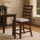 Rosanna Counter Height Chairs Set of 2 | White Fabric Foam Seat | Walnut Brown Wood