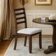 Rosanna Dining Chair Set of 2 | White Fabric Foam Seat | Walnut Brown Rubberwood