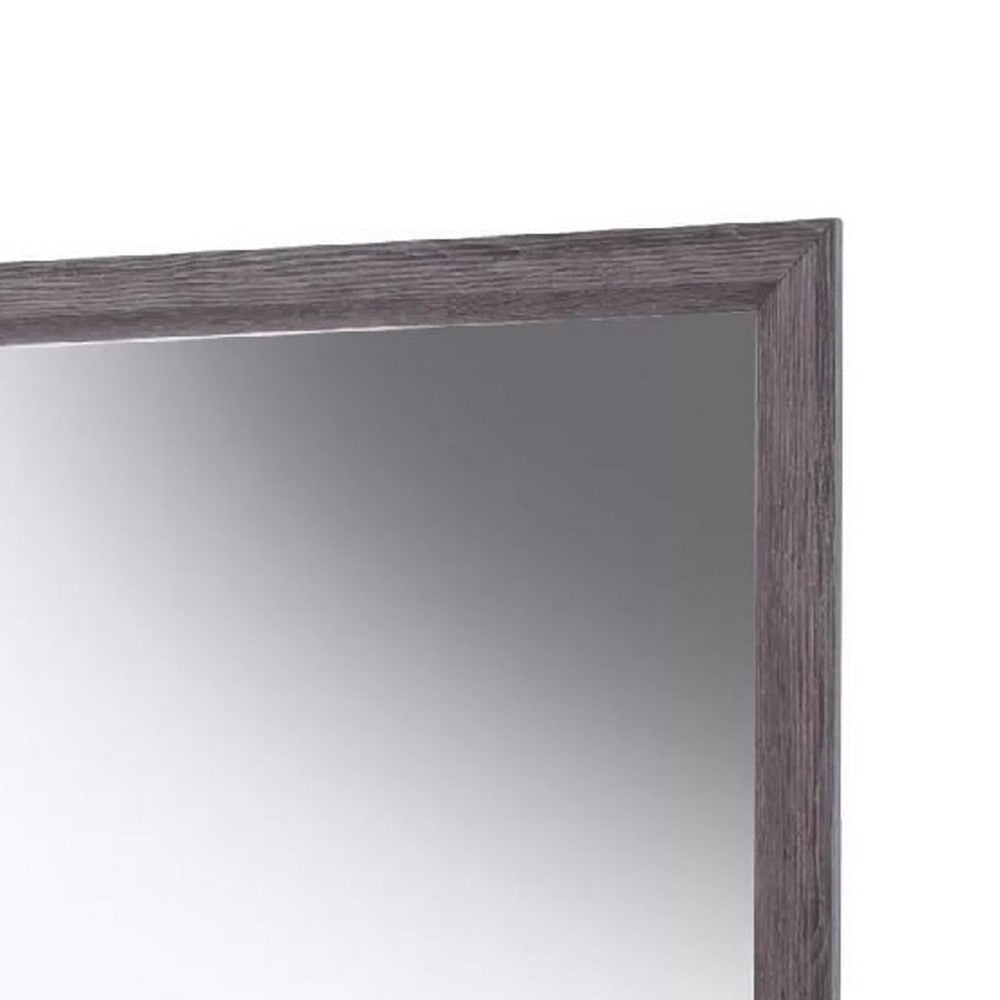 Dresser Mirror | Foil Gray Solid Wood | 35x39 Broad Frame Design BM341045