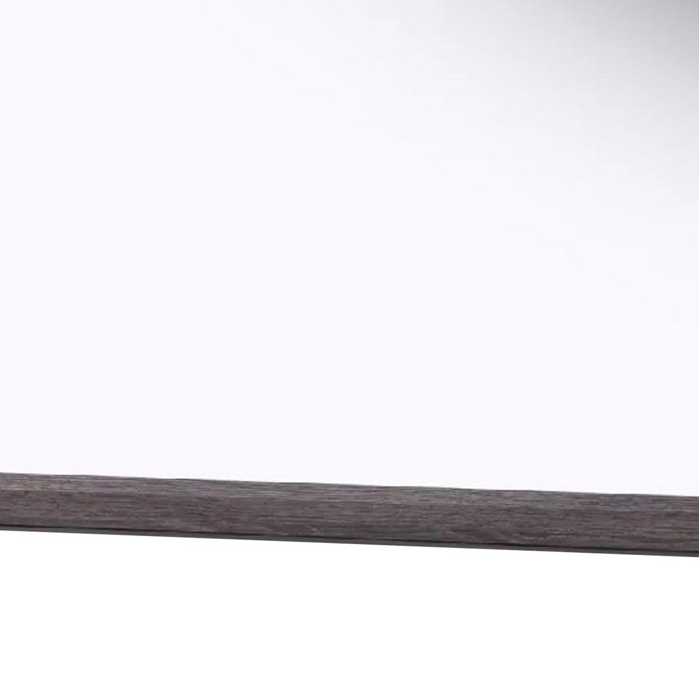 Dresser Mirror | Foil Gray Solid Wood | 35x39 Broad Frame Design BM341045