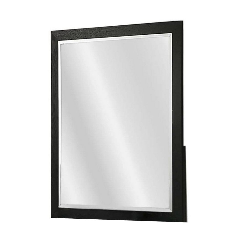 Portrait Dresser Mirror | Black | Rubberwood | 36x40 Wide Frame Profile BM341046