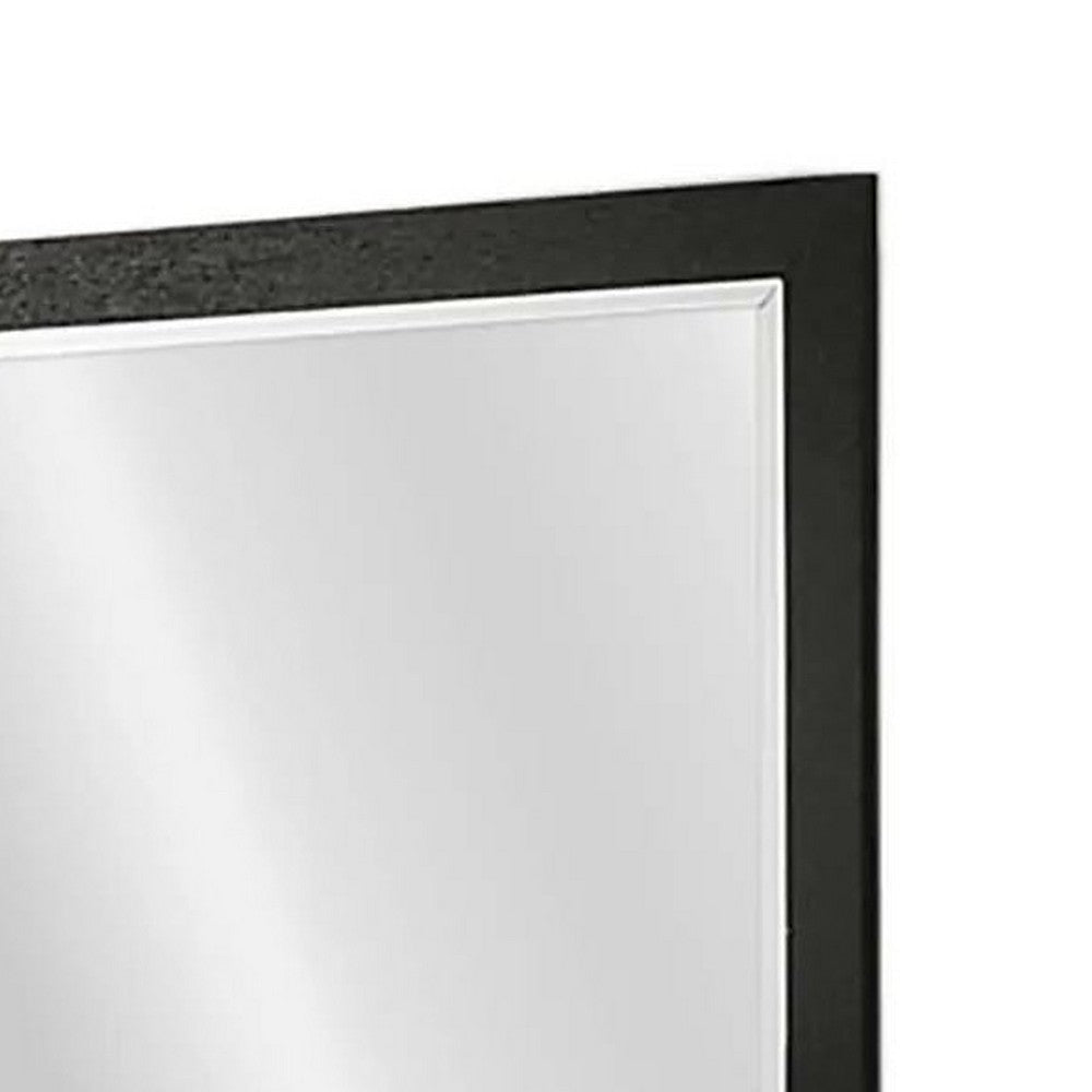 Portrait Dresser Mirror | Black | Rubberwood | 36x40 Wide Frame Profile BM341046