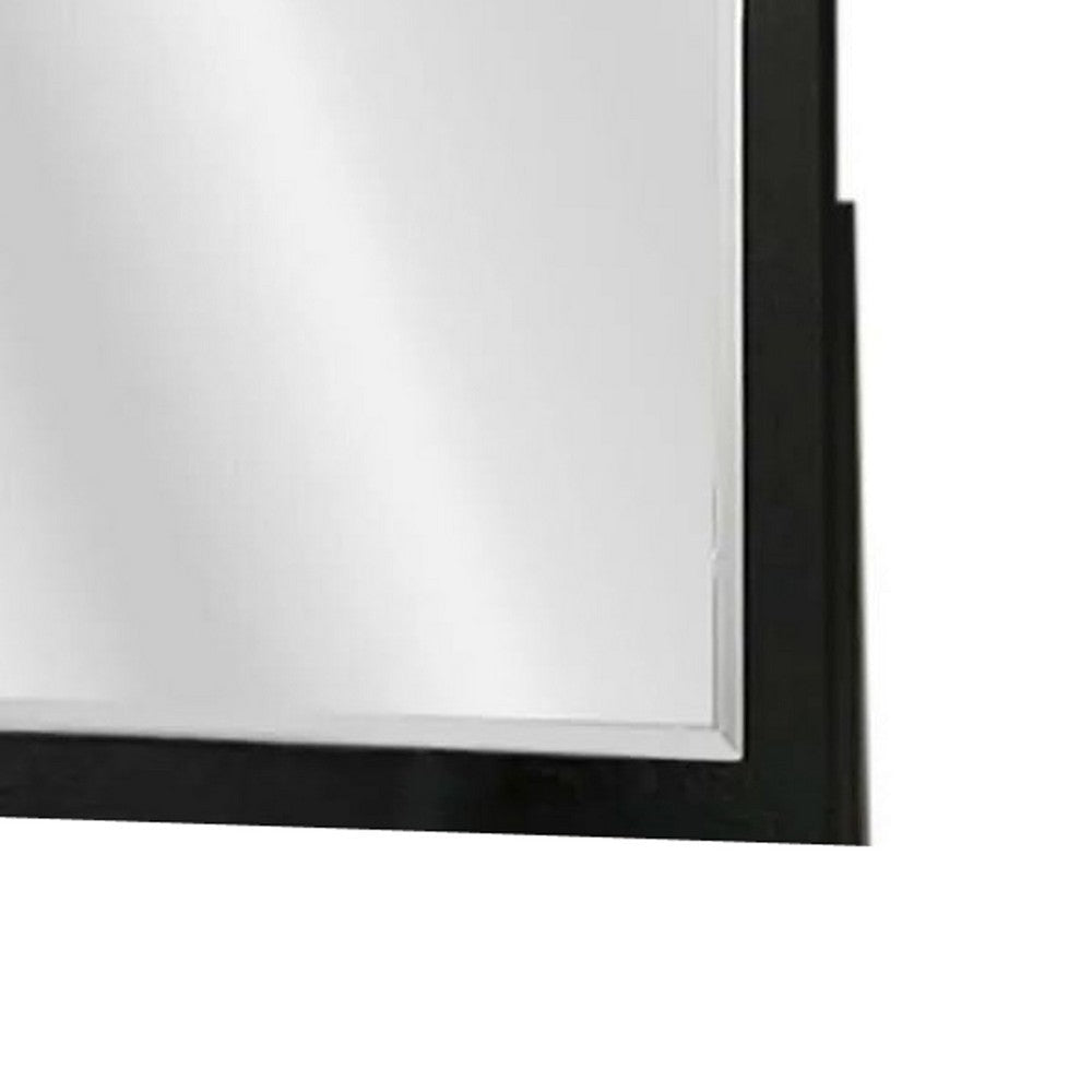 Portrait Dresser Mirror | Black | Rubberwood | 36x40 Wide Frame Profile BM341046