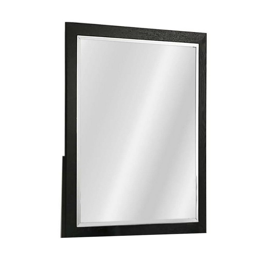 Portrait Dresser Mirror | Black | Rubberwood | 36x40 Wide Frame Profile