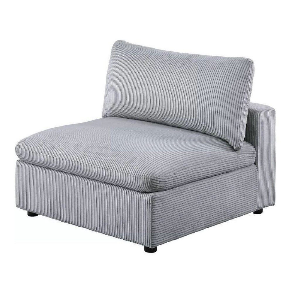 Nolan Armless Modular Chair w Square Frame | Light Gray Corduroy BM341048