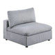 Nolan Armless Modular Chair w Square Frame | Light Gray Corduroy