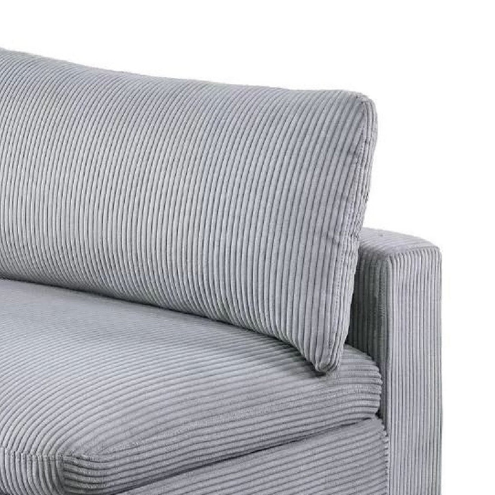 Nolan Armless Modular Chair w Square Frame | Light Gray Corduroy BM341048
