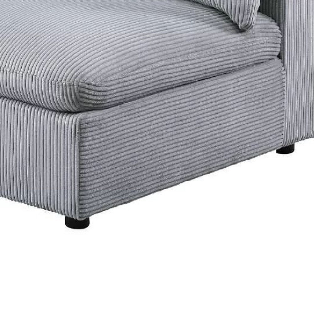 Nolan Armless Modular Chair w Square Frame | Light Gray Corduroy BM341048