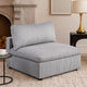 Nolan Armless Modular Chair w Square Frame | Light Gray Corduroy