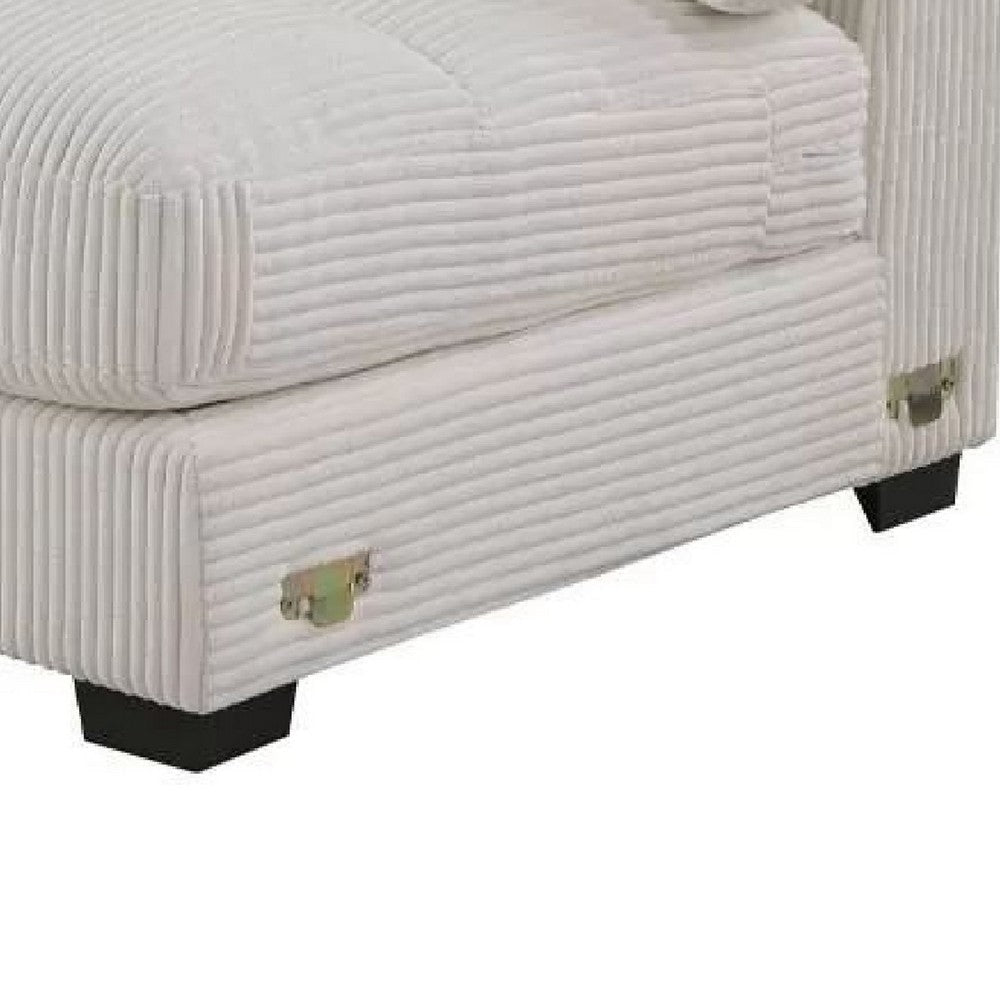 Nolan Armless Modular Chair w Square Frame | Plush Beige Corduroy BM341050