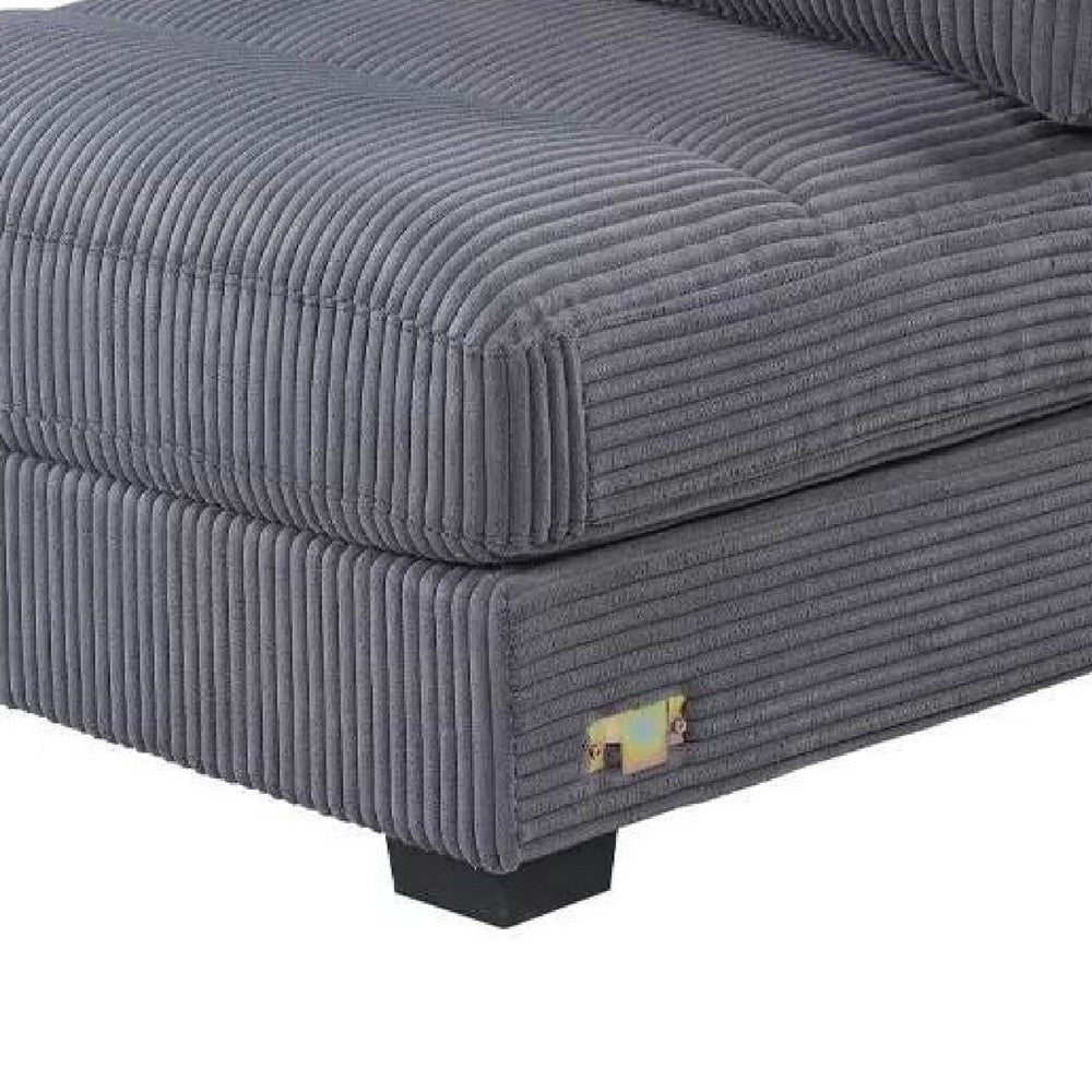 Nolan Armless Modular Chair w Square Frame | Dark Gray Corduroy BM341051