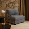 Nolan Armless Modular Chair w Square Frame | Dark Gray Corduroy