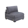 Nolan Armless Modular Chair w Square Frame | Dark Gray Corduroy