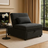 Danyl Convertible Sofa w Pull-Out Bed | Accent Pillow | Black Sherpa